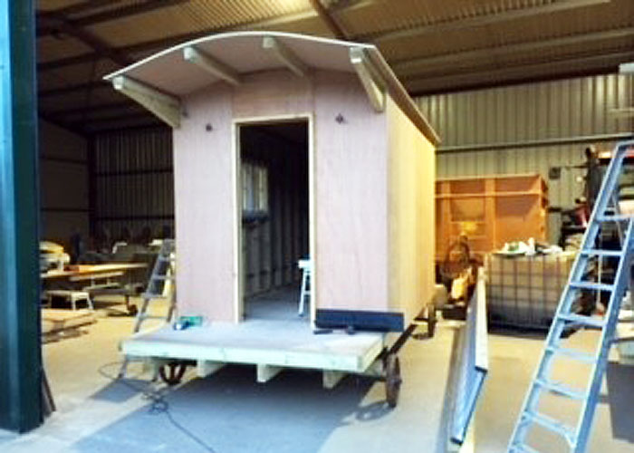 Our 'Hedge Betty' shepherd's hut is nearly finished